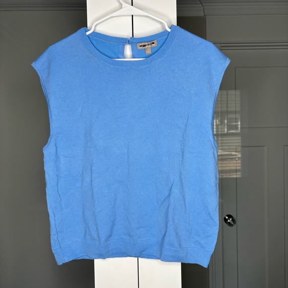 NWT J. Crew Featherweight Cashmere-blend Cropped Sweater Shell Bellflower Blue - Picture 2 of 6